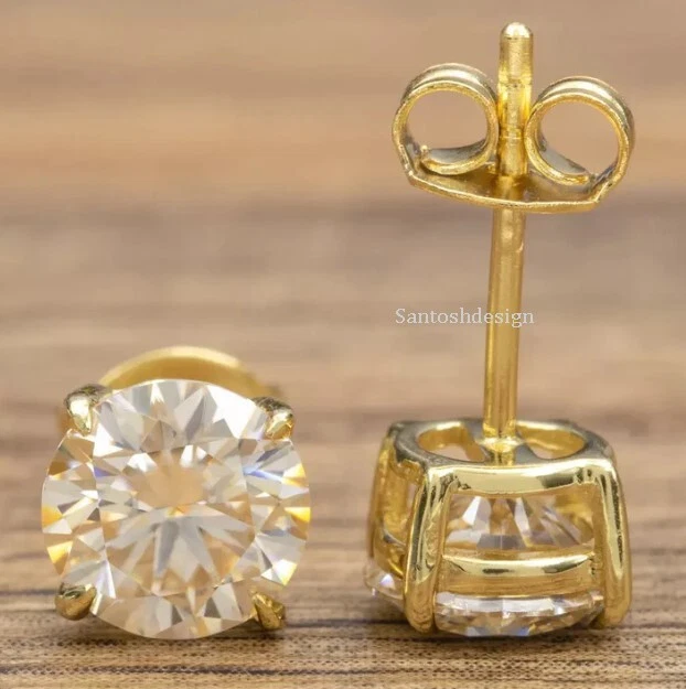 Beautiful Moissanite Diamond 925 Sterling Silver Stud Earring Jewelry,Gift - Image 4 of 4