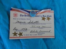 The Drifting Pioneer's Fan Club, 1943 membership card