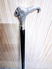 Designer Lion Head Handle Wooden Walking Stick Cane Victorian Vintage Antique