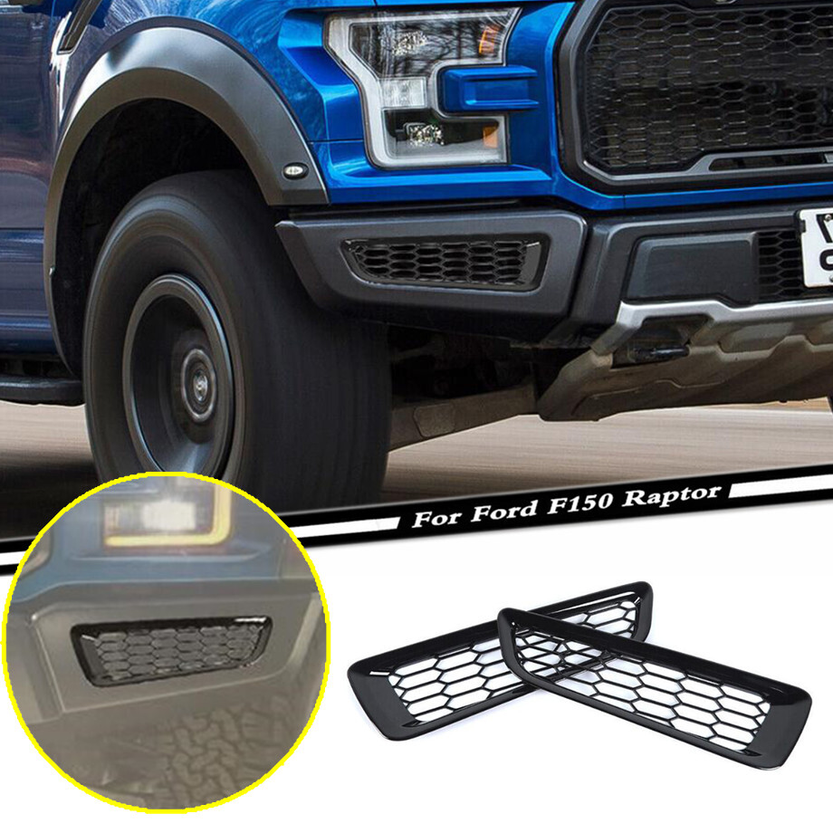 Ford F150 Raptor 17-20 Black Front Fog Light Cover Trim Accessory