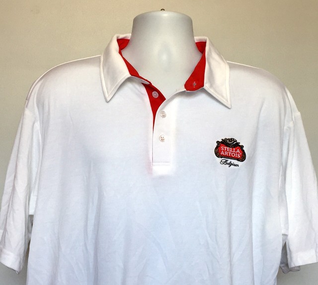 Stella Artois Beer Polo Golf Shirt Mens XL Embroidered Logo Polyester