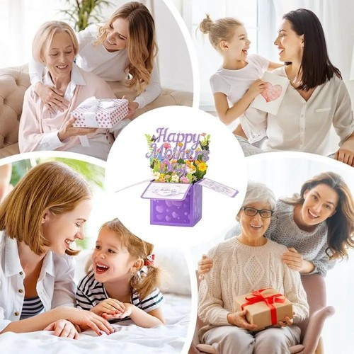 Creative Mother's Day Gift Greeting Card Flowers Pop Up Card Seasonal Decor - Picture 6 of 12