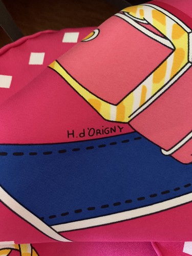 Hermes Pointe Twill LA PROMENADE DU MATIN/PO ROSE VIF/JAUNE VIF/2020 SOLD OUT - Picture 6 of 12