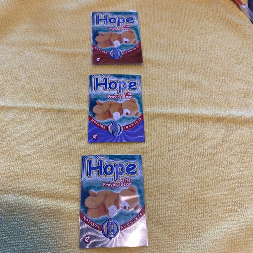 Ty Beanie Babies Series IV S4 Silver Purple Orange BBOC Birthday Card 276 Hope - Picture 1 of 5