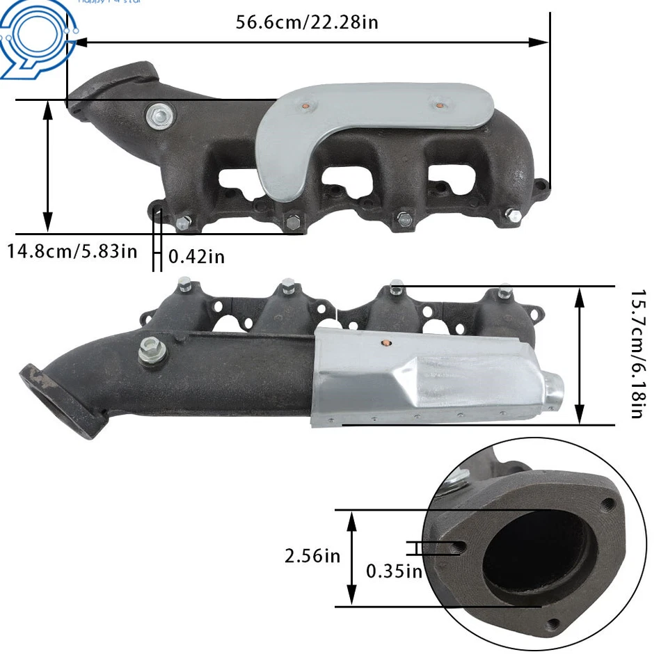 2x Exhaust Manifold Kit L+R For 1988-1995 Chevrolet C1500 GMC K3500 W/ Gasket - Image 2 of 4