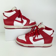 Nike Mens Trainers UK 8.5 EUR 43 Red White Dunk High Adult Designer Shoes