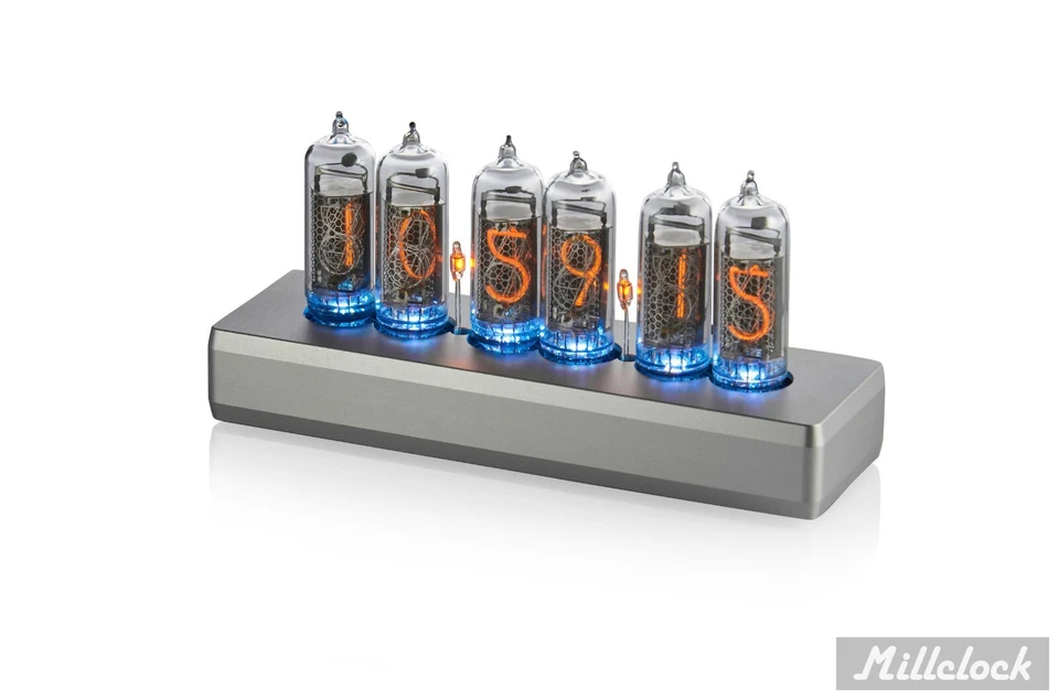 Reloj Tubo Nixie en 6 Tubos IN-14 || Caja Aluminio Montada Negro o Plateado Foto 2 de 4