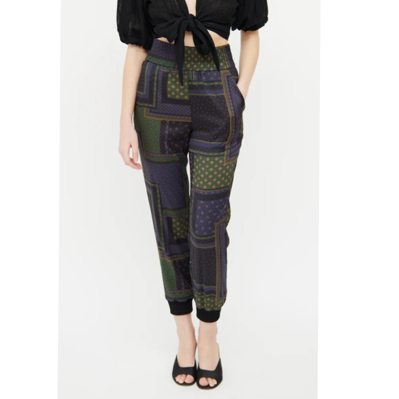 Veronica Beard Avamere Patchwork-Effect Satin-Twi… - image 2