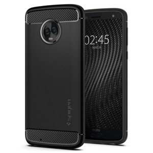Motorola-Moto-G6-G6-Plus-Spigen-Rugged-Armor-Black-Slim-TPU-Cover-Case