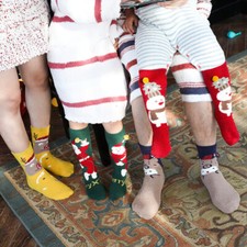 4 Pairs Womens Christmas Crew Socks Winter Warm Slipper Sock Child Men Xmas Gift