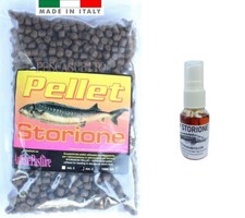 Kit 1Kg Pellet + Spray Storione Pasturazione Pesca Storioni Esca Esche