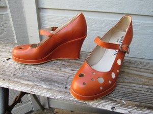 orange mary jane heels