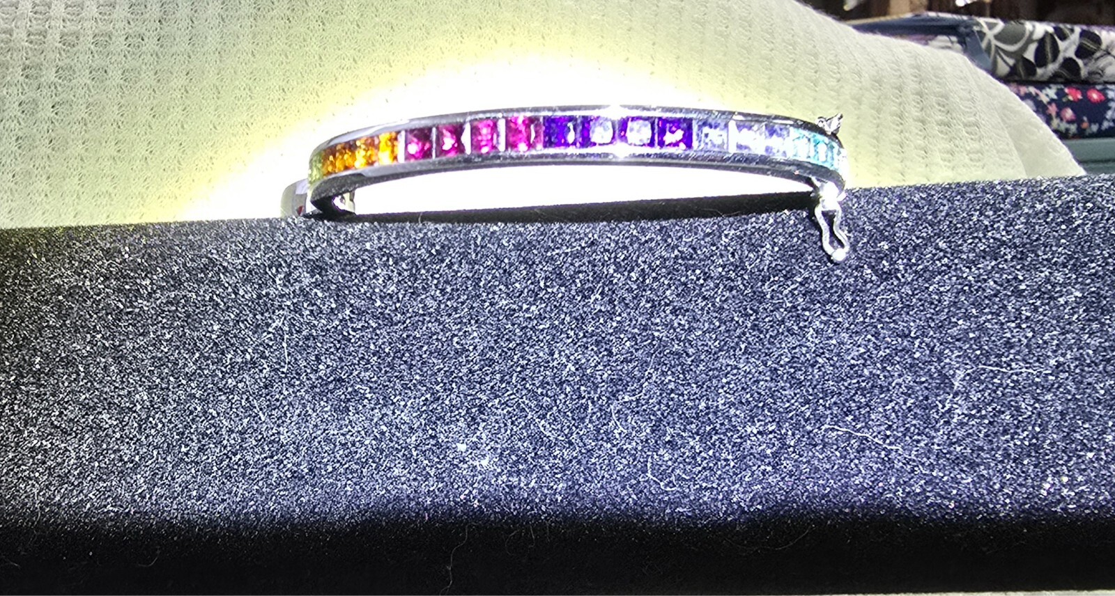 MULTI-Gemstone Bangle Bracelet (Hinged) Sterling … - image 10