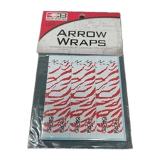 Bohning 12 Pack 4" Arrow Wraps: Red & White Tiger Stripes: Vinyl Stickers