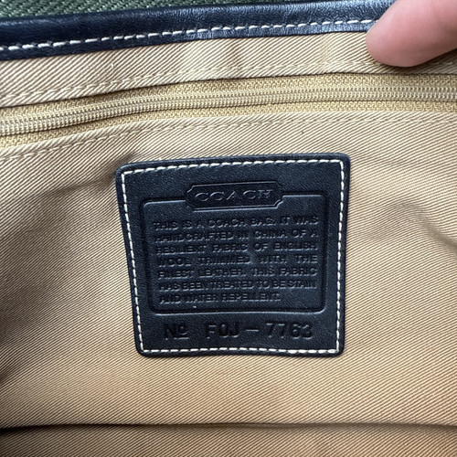 Coach Green English Wool Hamptons Purse Hobo Shoulder Bag Magnetic Buckle # 7763 - Picture 11 of 14