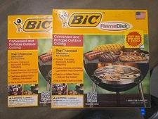 Set Of 2 BIC FlameDisk Portable Outdoor Grill Camping Ethanol Flame Disk 