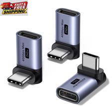 3 Pack 90 Degree USB C Adapter Right Angle Male to Female Converter