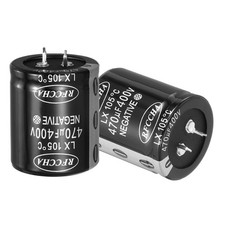 400V 470uF 2pcs 2 Pin Snap in Aluminum Electrolytic Capacitor (Black,42x35mm)