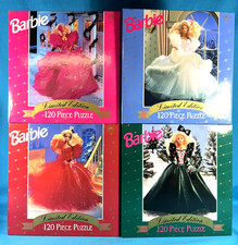 NIB Barbie Doll Puzzle Lot of 4  1988/1989/1990/1991 Limited Edition Holiday