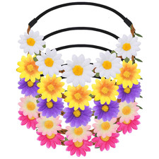 WLLHYF 5PCS Daisy Flower Hippie Floral Headband Fashion Floral Crown Fairy Headp