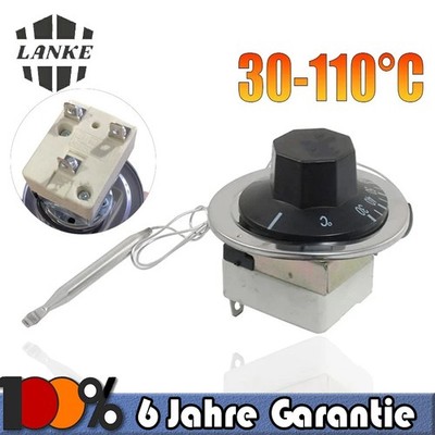 Temperaturschalter Kapillar Thermostat 1NC 1NO AC 250 16A 30-110°C für Heizung