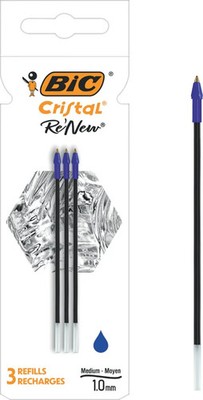 2 bis 60x BIC Kugelschreiber-Minen Cristal RE'NEW, blau, S - SPARE BIS ZU 68%