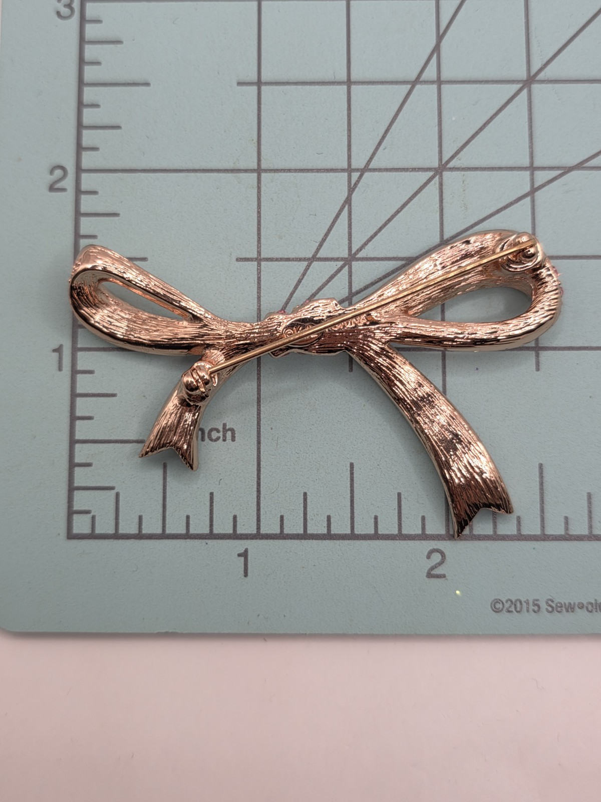 KJL Kenneth Jay Lane Pave Pink Ribbon Brooch & Pi… - image 9