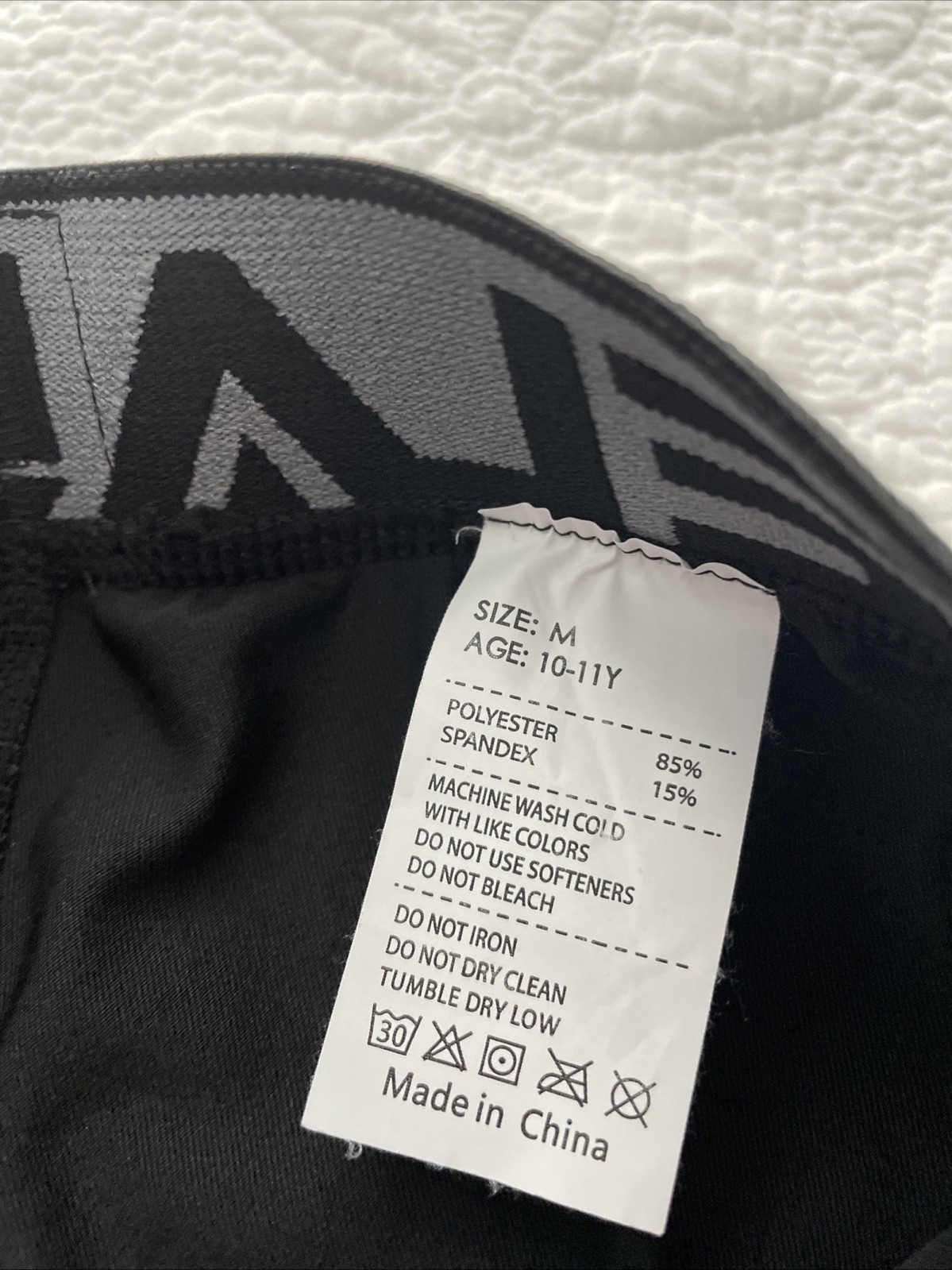 Telaleo Boy's Youth Athletic Compression Pants Solid Black Size Medium 10/12 Y