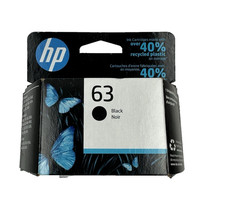 Genuine HP 63 Black Ink Cartridge 170 pages F6U62AN Original Exp - 01/2023