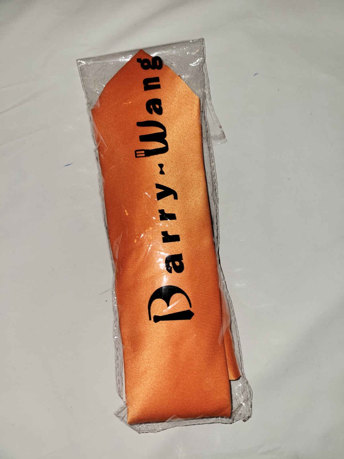 Barry Wang orange silk tie and bow tie set for men