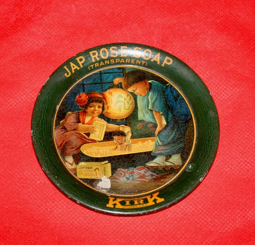 Early 20th Century Jap Rose Transparent Soap Tip Tray - Kirk Company Chicago
