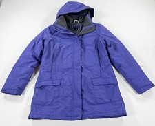 Lands  End Squall Waterproof Fleece Lined Long Coat Parka Hood Purple Women  s M