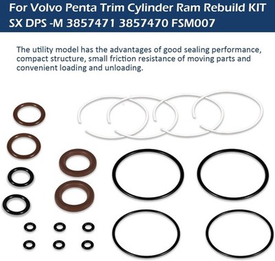 for Volvo Penta Trim Cylinder Ram Rebuild Kit SX DPS M 3857471 3857470 FSM007