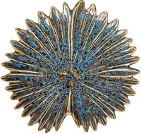 Dekorative Schale Blumenform Keramik GläNzend 14X2 Cm Blau Beige Clayre & Eef