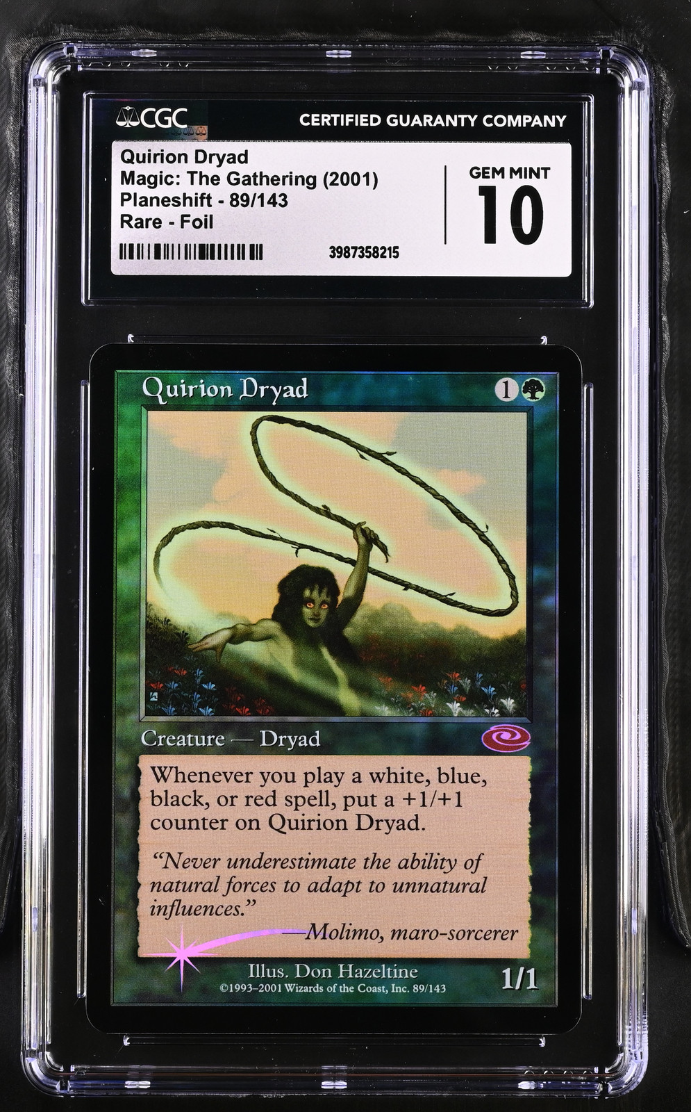 QUIRION DRYAD Planeshift Foil Rare CGC 10 Gem Mint MTG [Nostalgium]