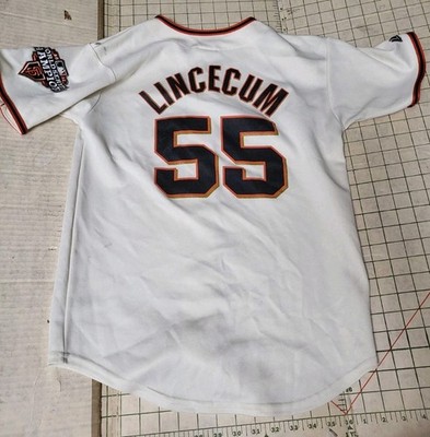 Tim Lincecum San Francisco Giants Majestic #55 Jersey 2012 World Series  Youth L