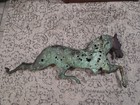 Antique copper running horse weathervane w/ cast iron head DAMAGED bullet holes