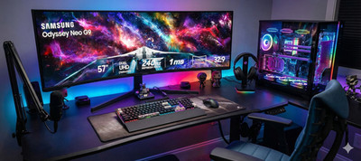 Samsung 57'' Odyssey Neo G9 Series Dual 4K UHD 1000R Curved Gaming Monitor 240Hz