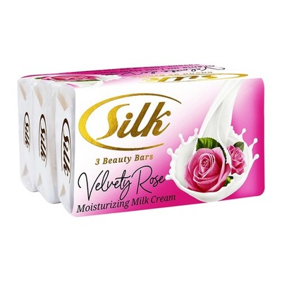Silk Velvety Rose Beauty Bar Soap, 3 Bars x 3.53oz Each