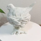 1940’s Vtg Westmoreland Milk Glass Dove/Robin Bird Nest Covered Footed Dish