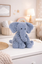 Jellycat Fuddlewuddle Elephant Plush Blue Soft Toy Stuffed Animal NWT Dust Bag