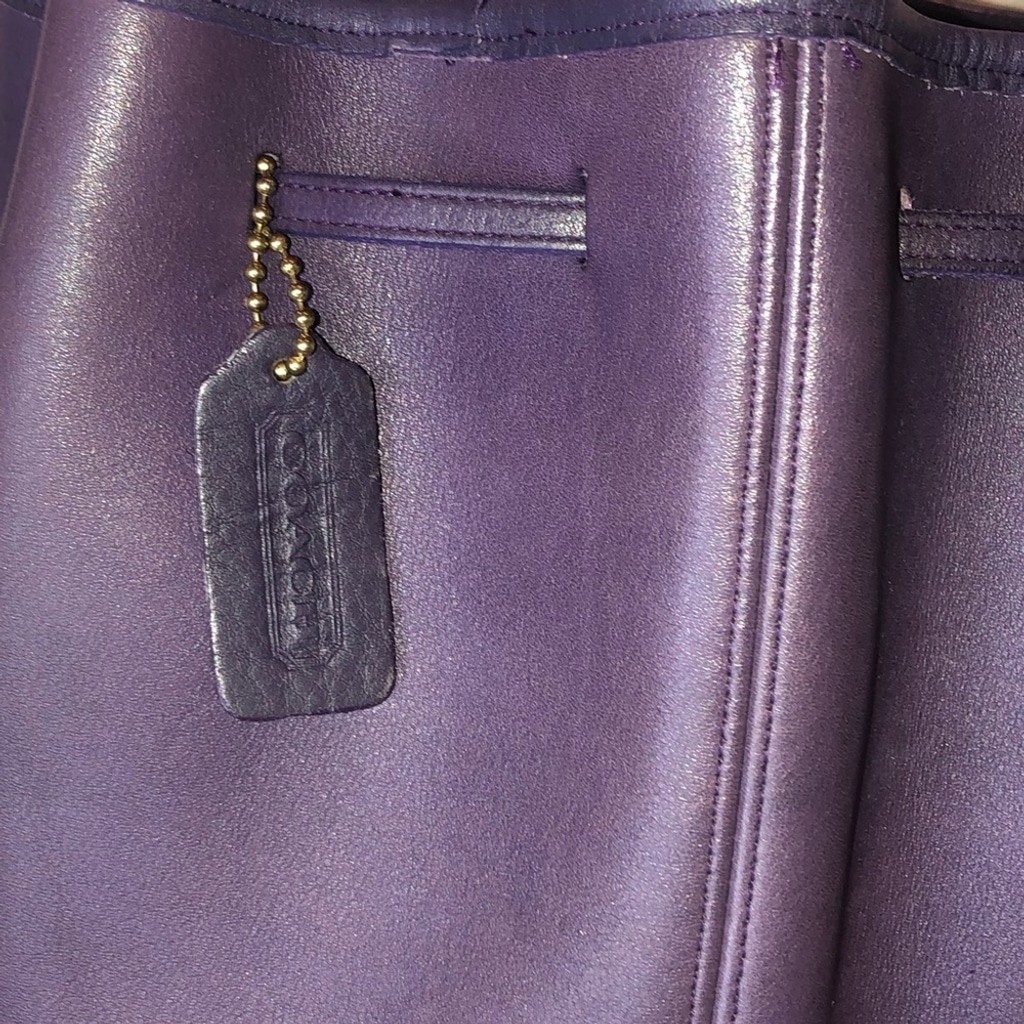 COACH Purple Leather Sling Bag Vintage Backpack Mint Condition RARE 9929 COA image 4