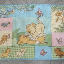 Vintage Disney Lion King Simba Nala Crib Blanket Bedding 31 X 44"