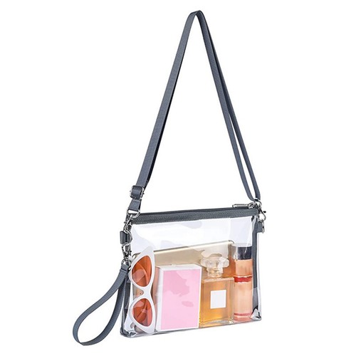 Borsa a tracolla in PVC trasparente borsa da stadio borsa sportiva portatile portaoggetti - Foto 10 di 25