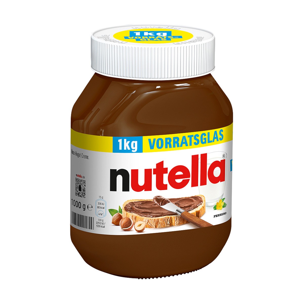 Ferrero Nutella Nuss-Nugat-Creme cremige Konsistenz Vorratsglas 1000g