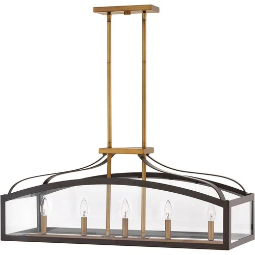 Bronze LED Linear Chandelier from the Clarendon Collection - Picture 2 of 2
