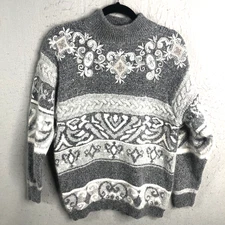 Vintage IB Diffusion Sweater Womens S Gray Silk Angora Lambswool Art To Wear