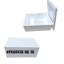 Scatola Termica in Polistirolo 15kg con Coperchio – Contenitore Isotermico 49x33