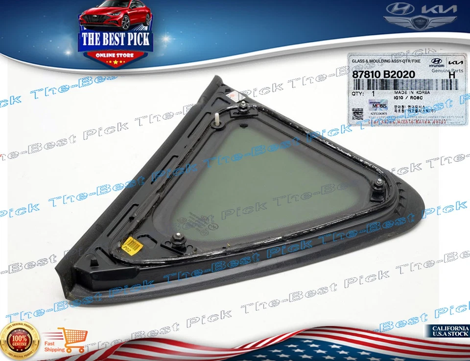 ⭐OEM⭐ Painel traseiro quarto janela vidro esquerdo MOTORISTA 87810B2020 KIA SOUL 2014-2019 - Imagem 2 de 4