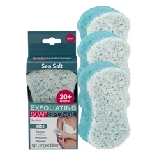 Body Wash in a 20+ Wash Sponge, Sea Salt, 3 Count